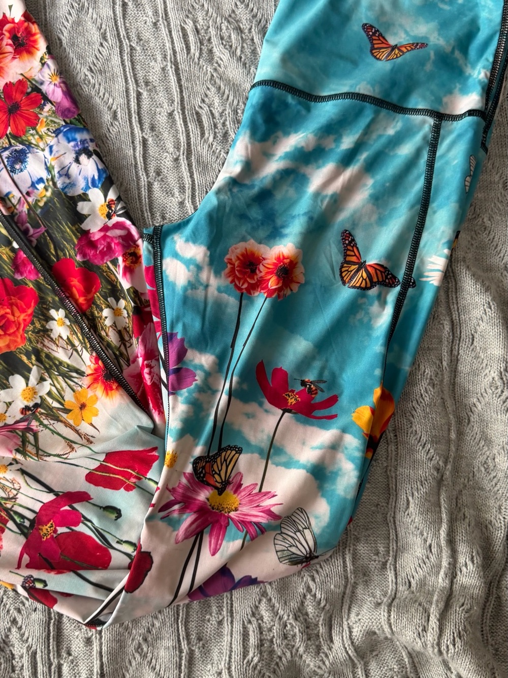 Alife womensFloral & Butterfly Leggings - Turquoise Multi